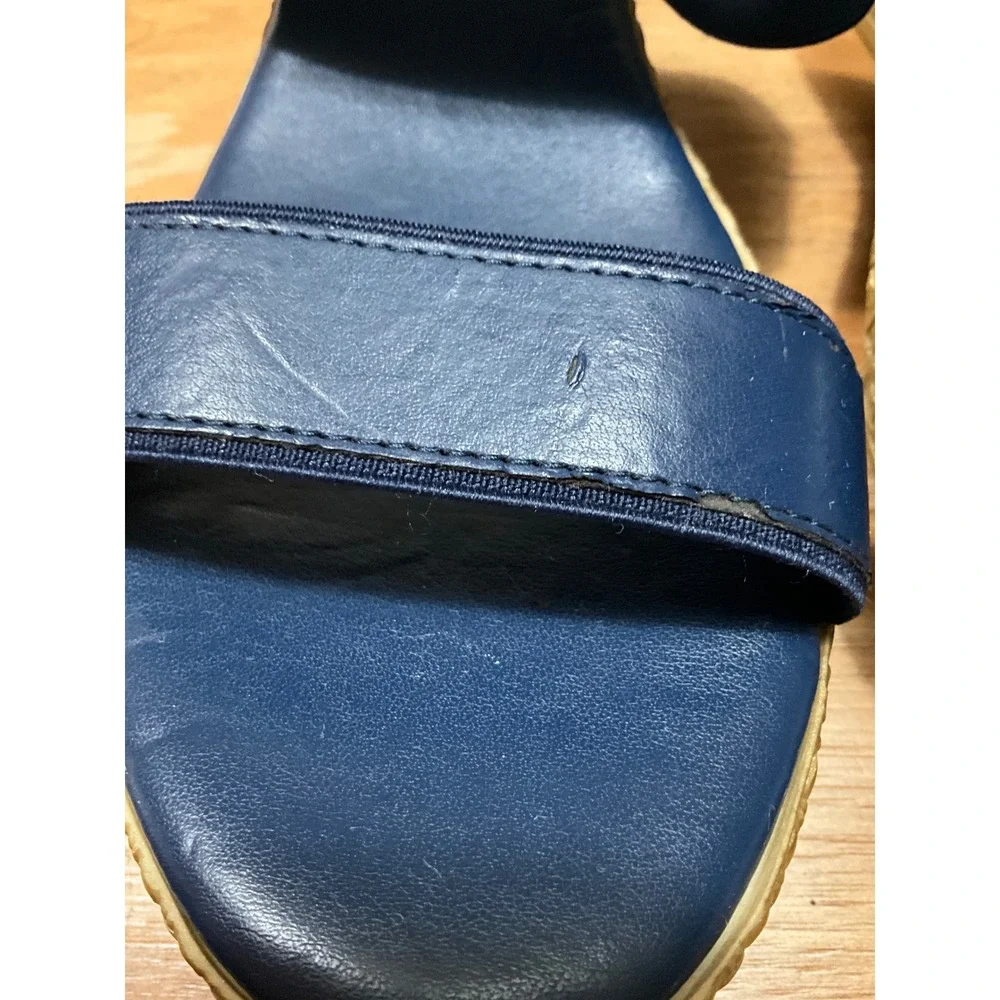 As is Tuscany by Easy Street Navy Blue Wedge Sandals Made in Italy Women 11W